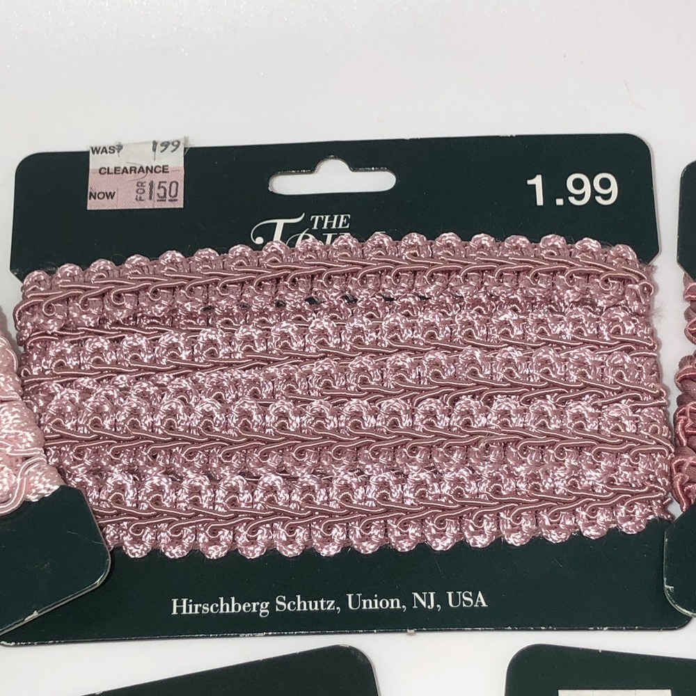 Lot 5 New Decorative Trim Hirschberg Schutz 6 Ft Ea Mauve Gold Black Swirl Braid - Picture 4 of 9